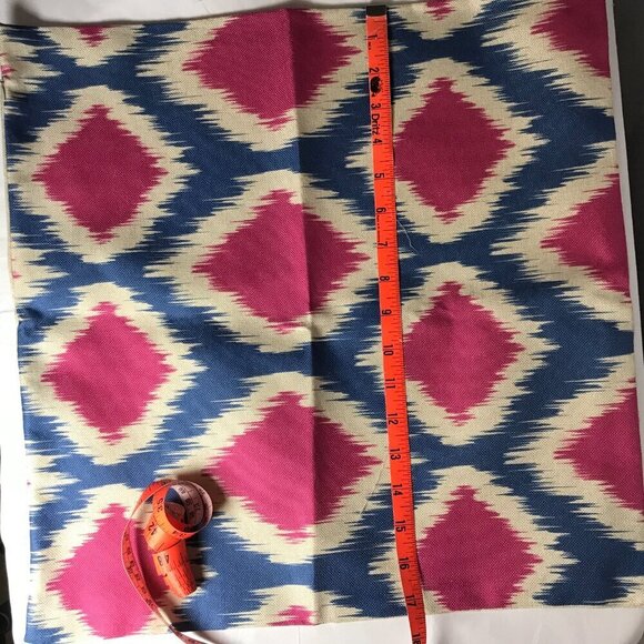 NEW Pillow Cover Burlap look with bright pattern. For 16"x16" pillow Decor NWOT - Picture 3 of 7